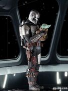 MANDALORIAN AND GROGU ART SCALE 1/10 - STAR WARS: THE MANDALORIAN - IRON STUDIOS